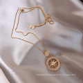 Shangjie Oem Seodra Mothers Mothers Down Collier Collier Femme Pendentif 18K Collier plaqué d&#39;or Eight Star Long Chain Mama Collier